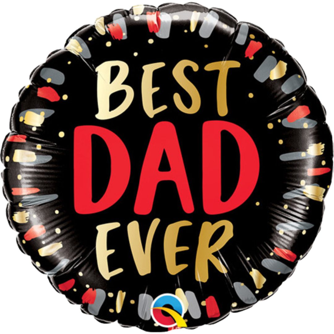 Qualatex 18 inch 18 inch Best Dad Ever Round Foil Balloon