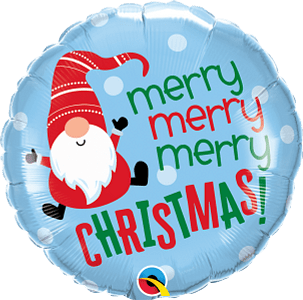 Qualatex 18 inch Merry Christmas Gnome Foil Balloon_19772