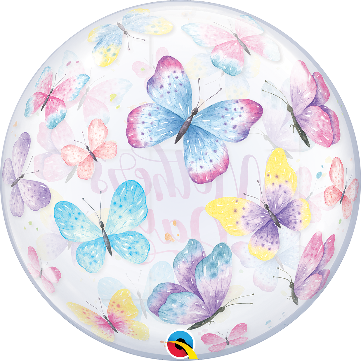 Qualatex 22 inch Mother's Day Butterflies Bubble Balloon_24900B_B