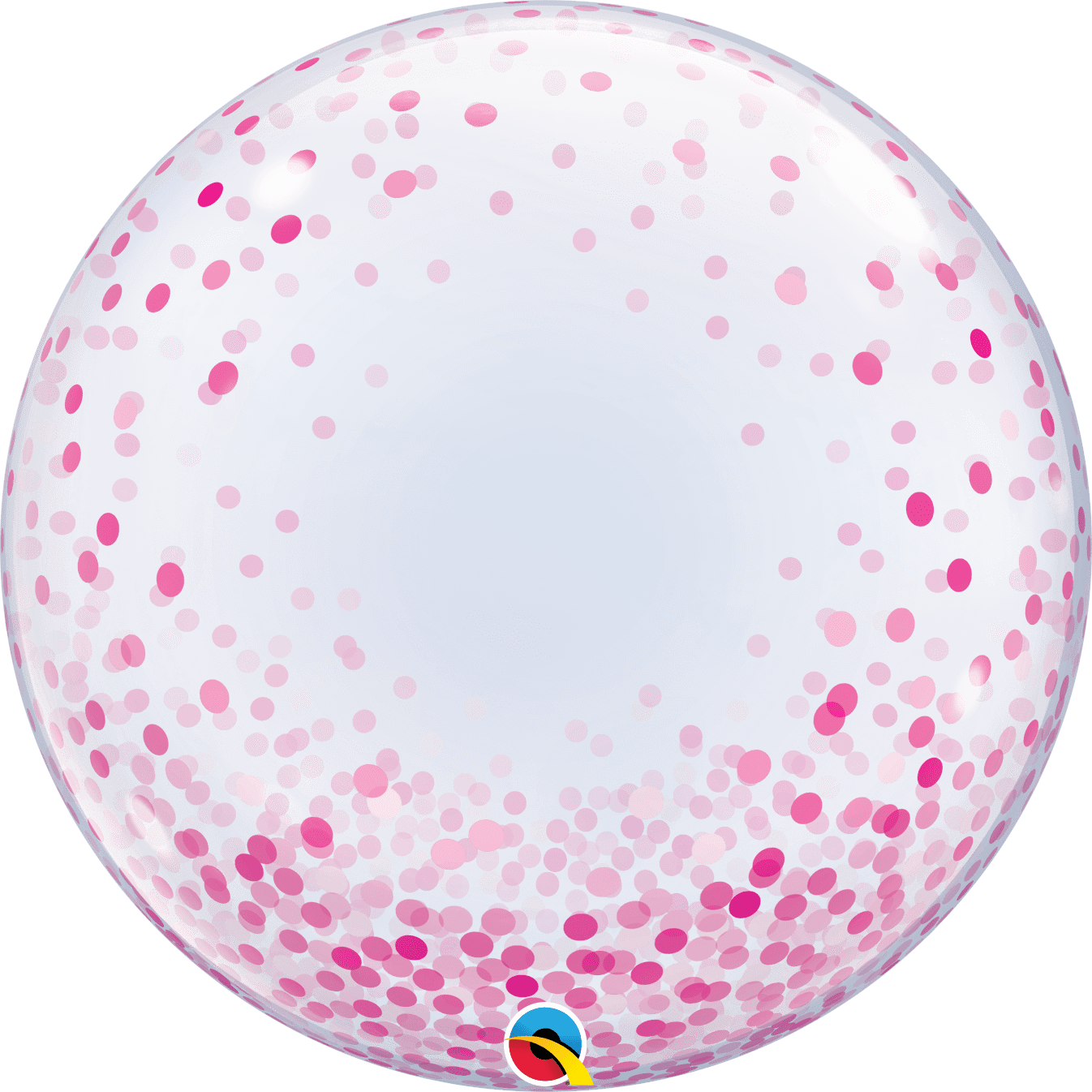 Qualatex 24 Inch Pink Confetti Dots Deco Bubble  57790