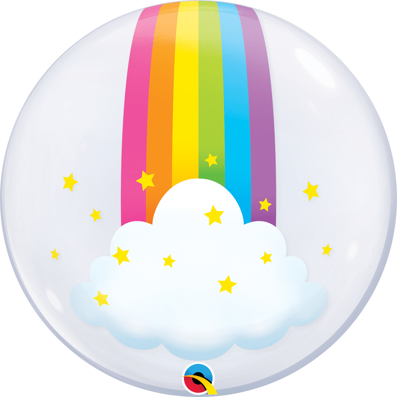 Qualatex 24 Inch Rainbow Clouds Deco Bubble  13036
