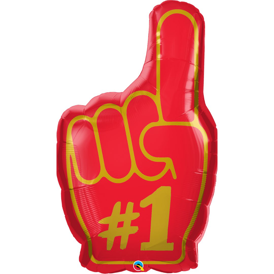 Qualatex 37 inch Number 1 Finger Red Gold Hand Foil Balloon_98516_98523B
