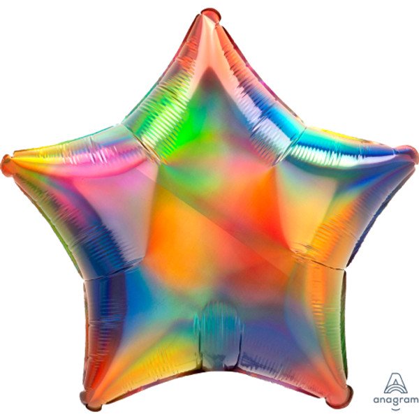 Anagram 18 inch Rainbow Iridescent Star Foil Balloon