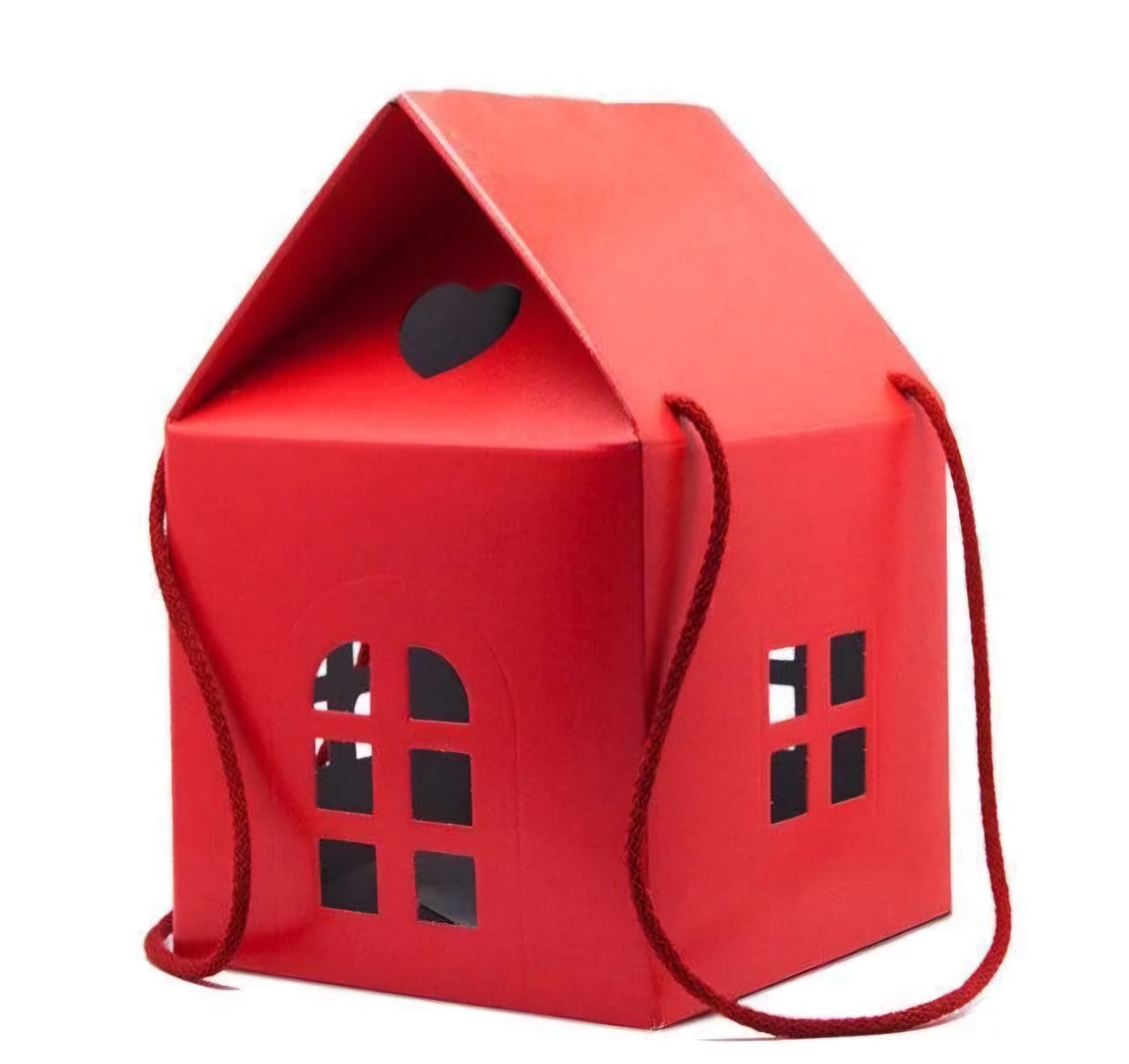 Red Christmas House Gift Box with Handles SN38083