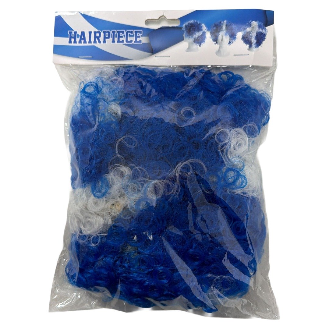 Scotland Blue & White Afro Wig