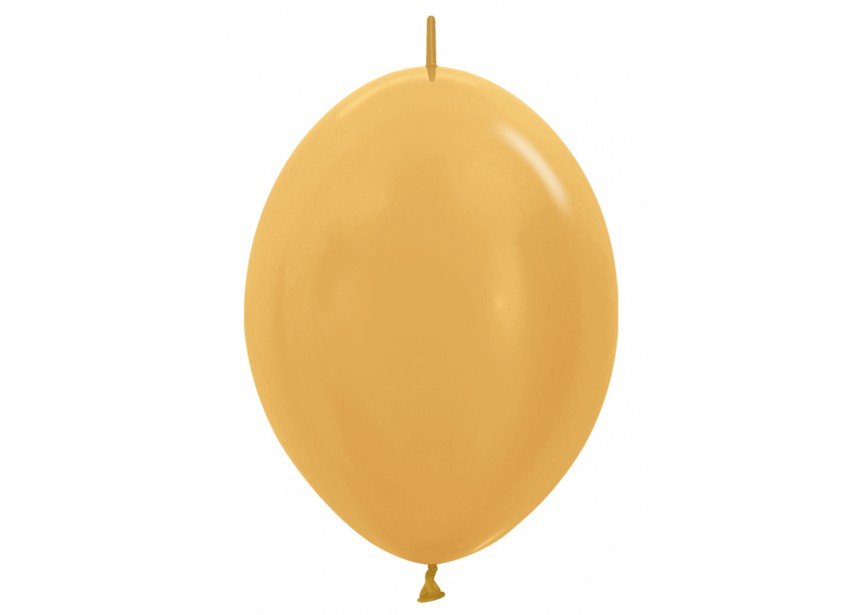 Sempertex 12 inch Metallic Gold Link-O-Loon Latex Balloons