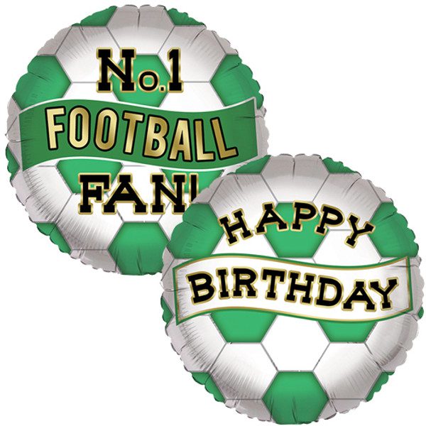 Sensations International 18 inch Birthday No.1 Football Fan Green White Foil Balloon_BL-FB18-05-500__32669