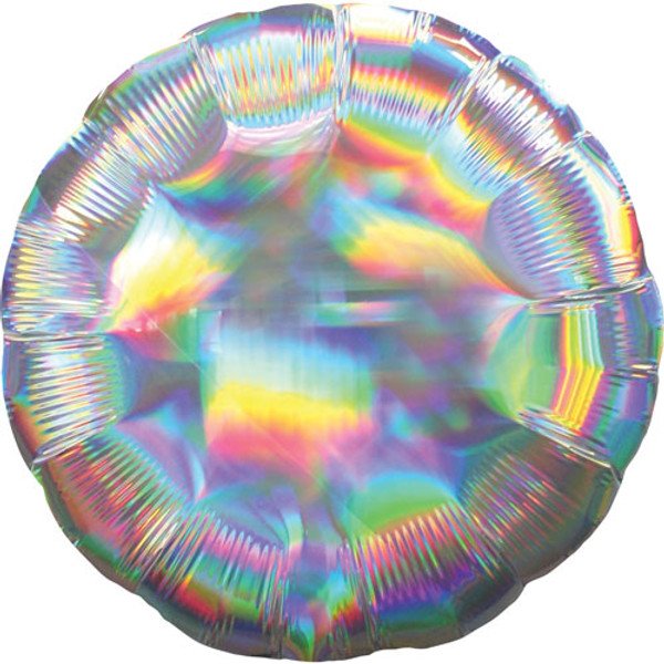 Silver Iridescent Round Foil Balloon