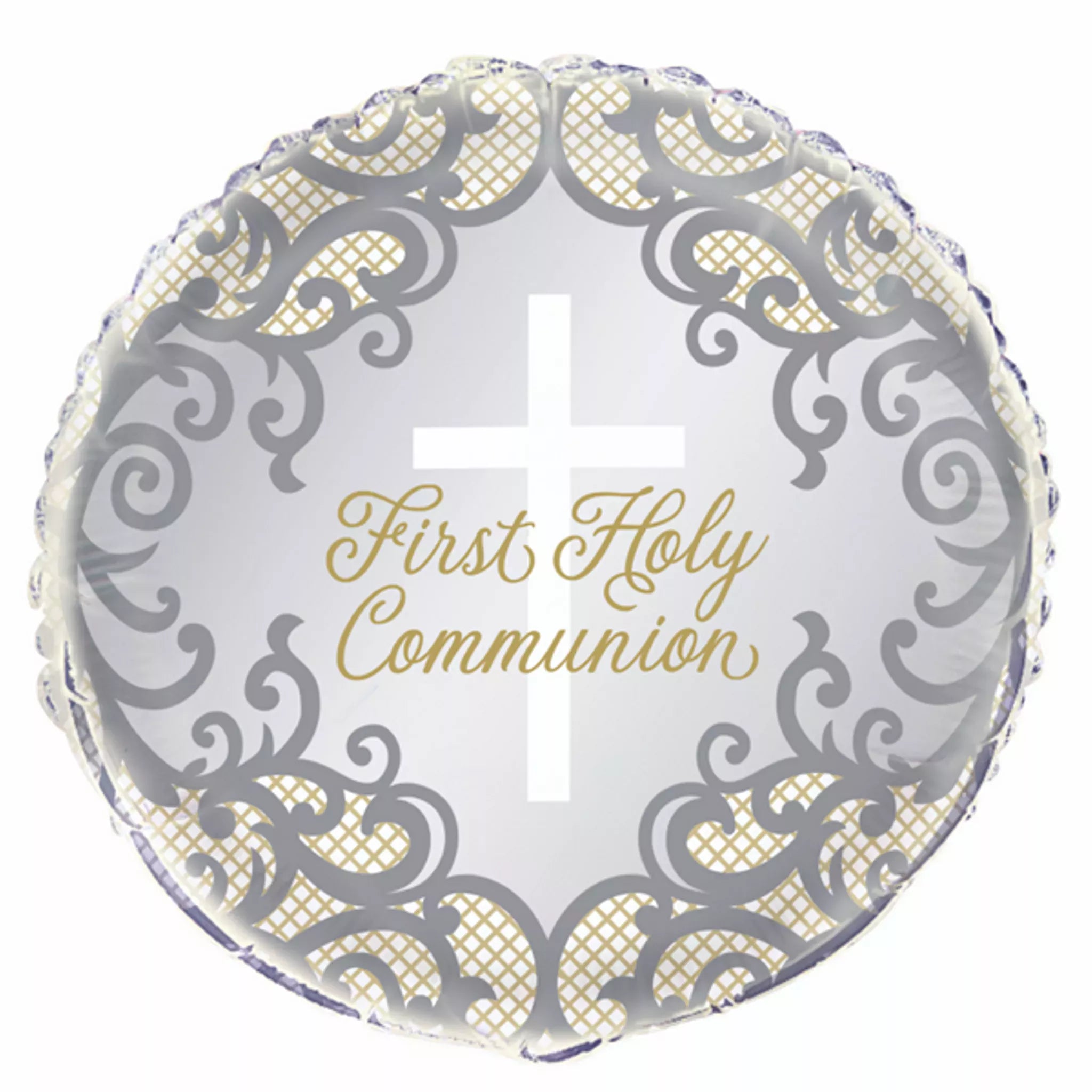 Unique 18 inch First Holy Communion Gold & Silver Foil Balloon