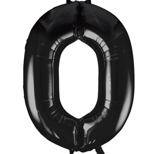 Unique 34 inch Black Foil Number Balloons Age 0