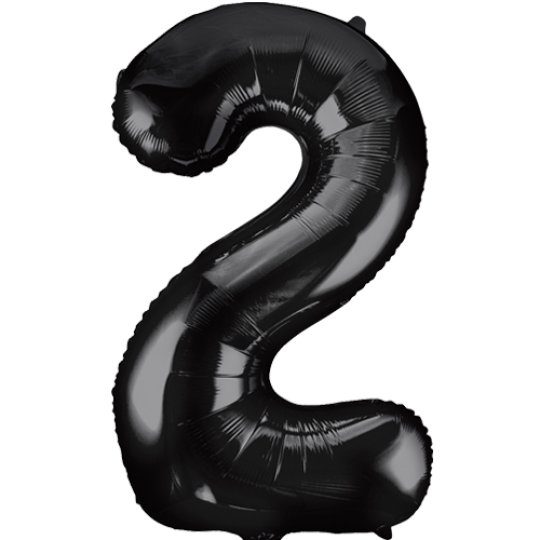 Unique 34 inch Black Foil Number Balloons Age 2