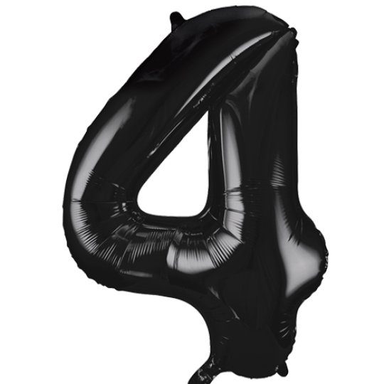 Unique 34 inch Black Foil Number Balloons Age 4