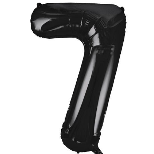 Unique 34 inch Black Foil Number Balloons Age 7