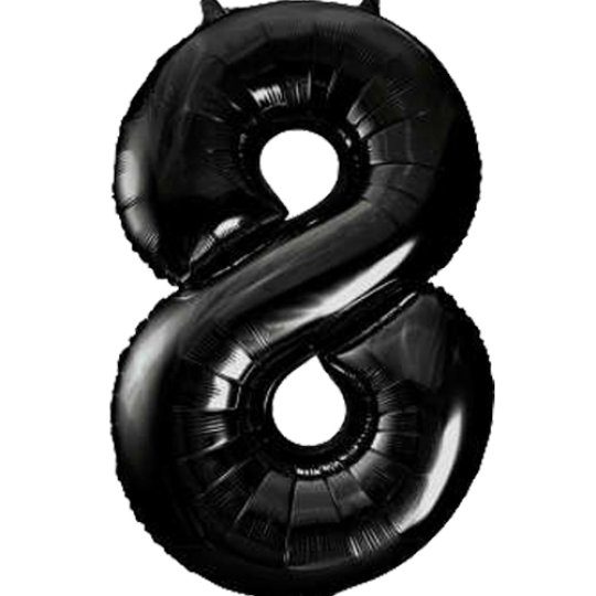 Unique 34 inch Black Foil Number Balloons Age 8