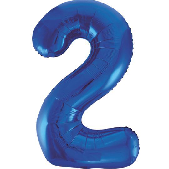 Unique 34 inch Blue Foil Number Balloons Age 2