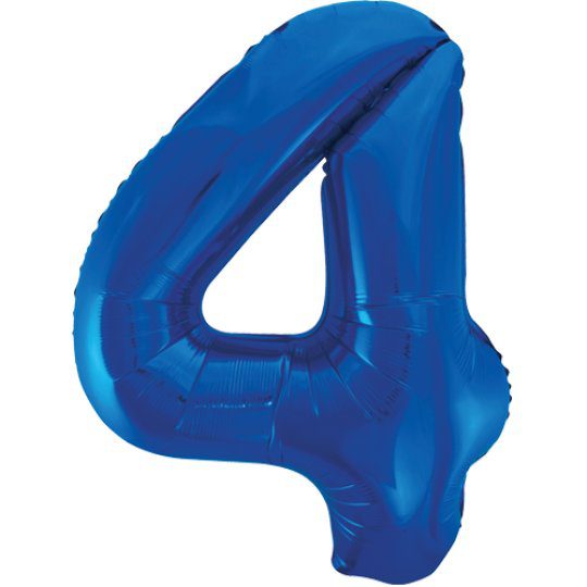 Unique 34 inch Blue Foil Number Balloons Age 4