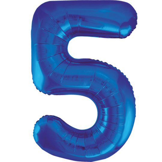 Unique 34 inch Blue Foil Number Balloons Age 5