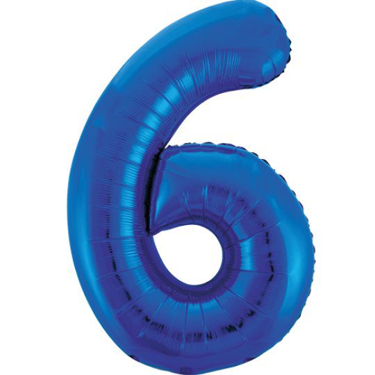 Unique 34 inch Blue Foil Number Balloons Age 6