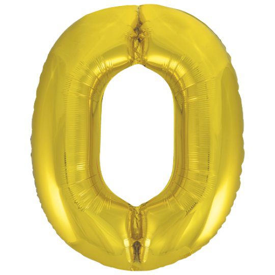 Unique 34 inch Gold Foil Number Balloons Age 0