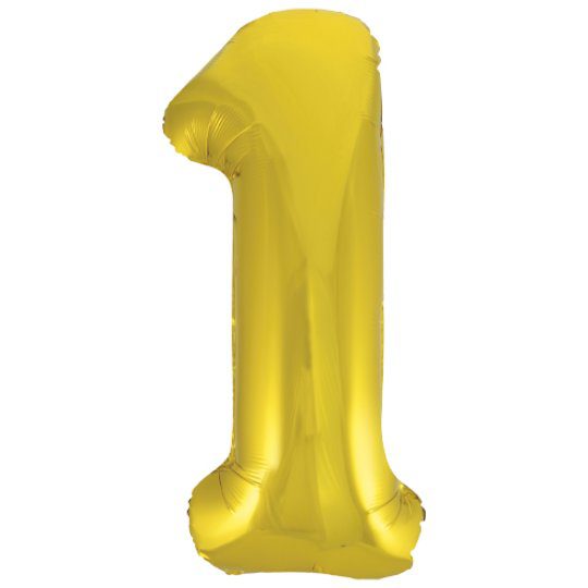 Unique 34 inch Gold Foil Number Balloons Age 1