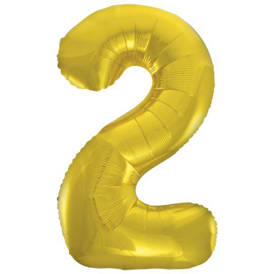 Unique 34 inch Gold Foil Number Balloons Age 2