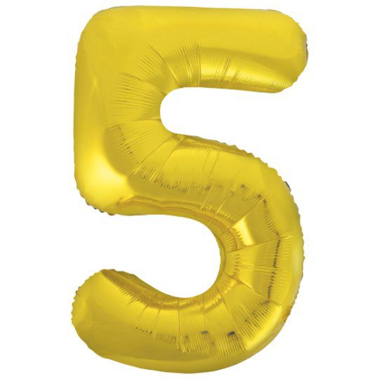 Unique 34 inch Gold Foil Number Balloons Age 5
