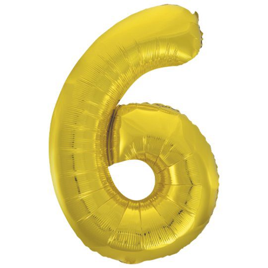 Unique 34 inch Gold Foil Number Balloons Age 6