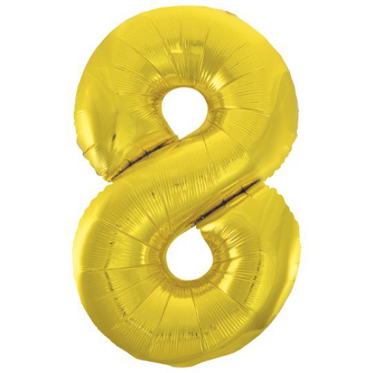 Unique 34 inch Gold Foil Number Balloons Age 8