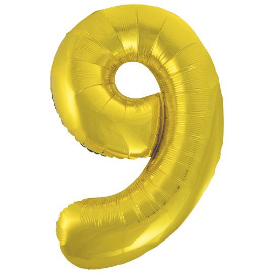 Unique 34 inch Gold Foil Number Balloons Age 9