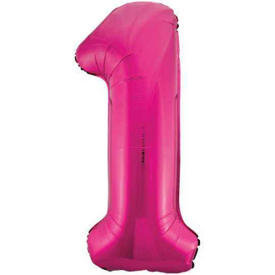 Unique 34 inch Pink Foil Number Balloons Age 1