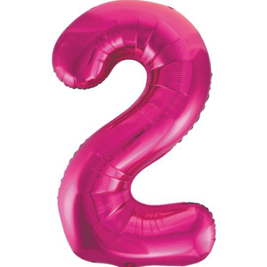 Unique 34 inch Pink Foil Number Balloons Age 2