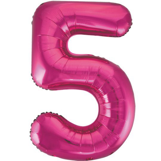 Unique 34 inch Pink Foil Number Balloons Age 5