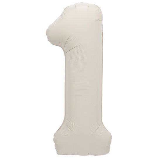 Unique 34 inch Matte Nude White Foil Number Balloons Age 1