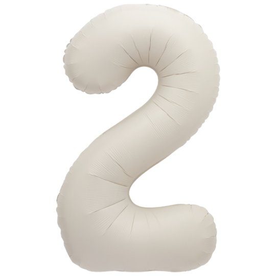 Unique 34 inch Matte Nude White Foil Number Balloons Age 2