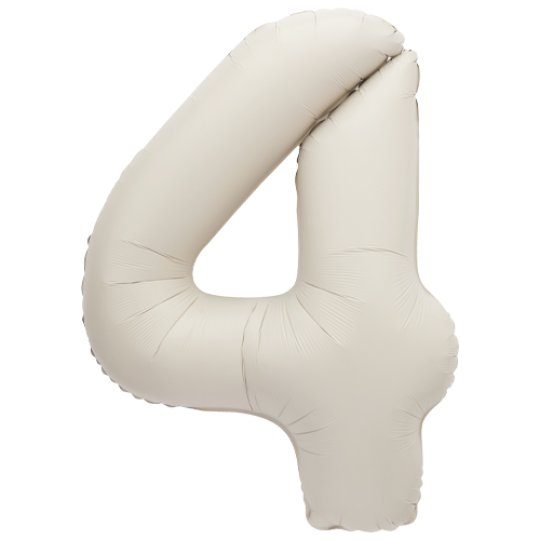 Unique 34 inch Matte Nude White Foil Number Balloons Age 4