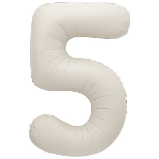 Unique 34 inch Matte Nude White Foil Number Balloons Age 5