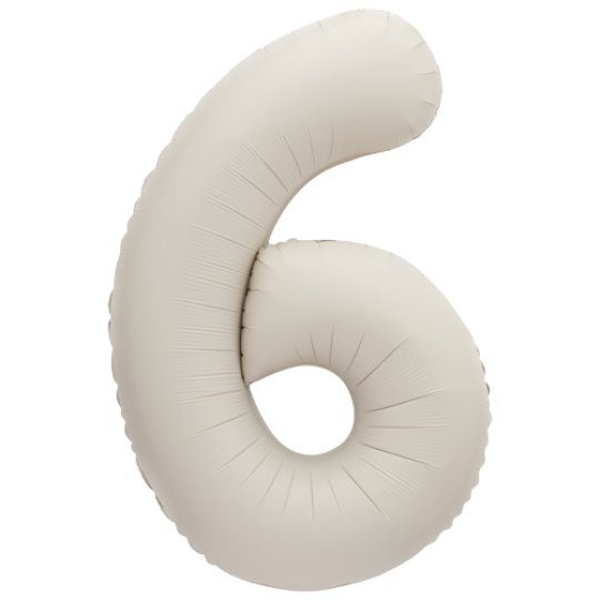Unique 34 inch Matte Nude White Foil Number Balloons Age 6