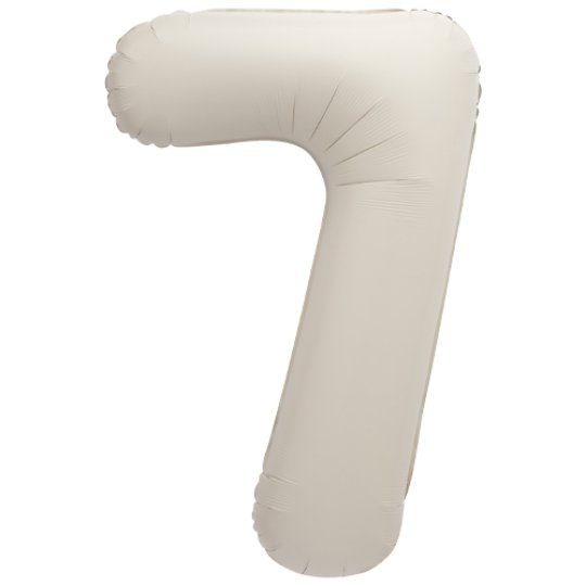 Unique 34 inch Matte Nude White Foil Number Balloons Age 7