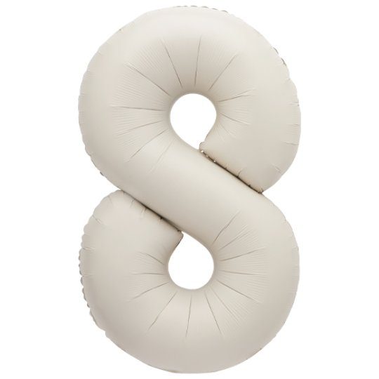 Unique 34 inch Matte Nude White Foil Number Balloons Age 8