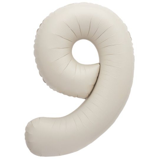 Unique 34 inch Matte Nude White Foil Number Balloons Age 9