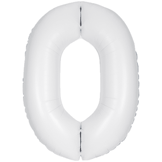 Unique 34 inch Matte White Foil Number Balloons Age 0