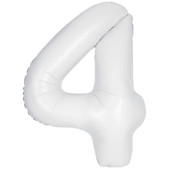 Unique 34 inch Matte White Foil Number Balloons Age 4