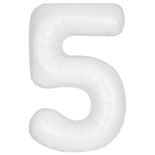 Unique 34 inch Matte White Foil Number Balloons Age 5