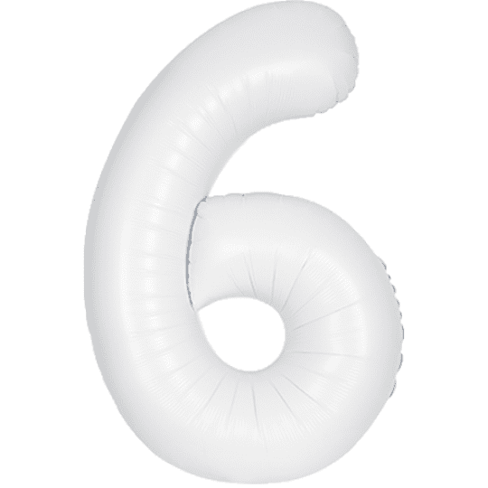 Unique 34 inch Matte White Foil Number Balloons Age 6