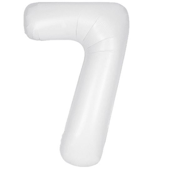 Unique 34 inch Matte White Foil Number Balloons Age 7