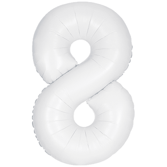 Unique 34 inch Matte White Foil Number Balloons Age 8