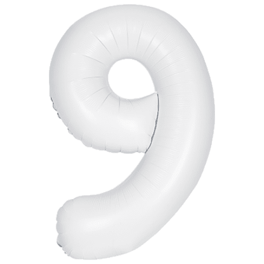 Unique 34 inch Matte White Foil Number Balloons Age 9