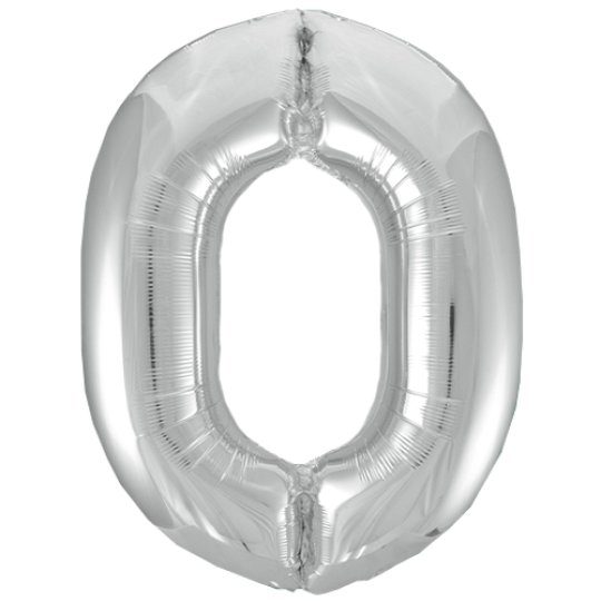 Unique 34 inch Silver Foil Number Balloons Age 0