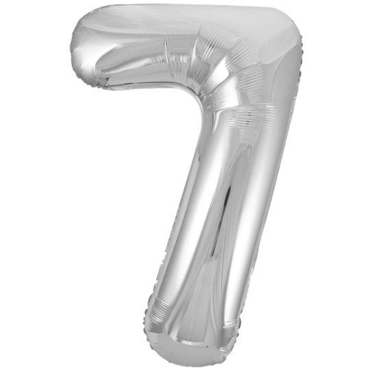 Unique 34 inch Silver Foil Number Balloons Age 7