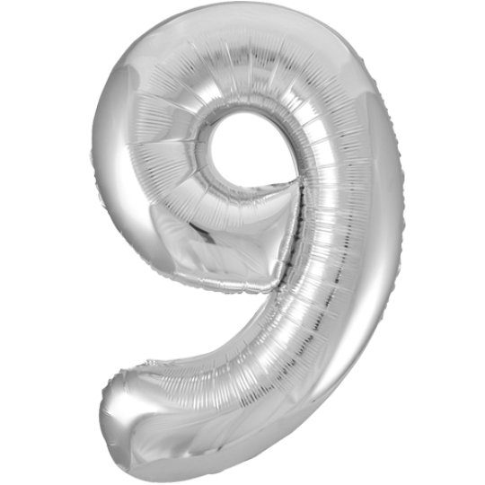 Unique 34 inch Silver Foil Number Balloons Age 9